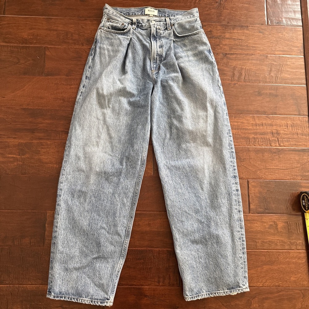 Agolde Light Blue Belted Baggy Jeans